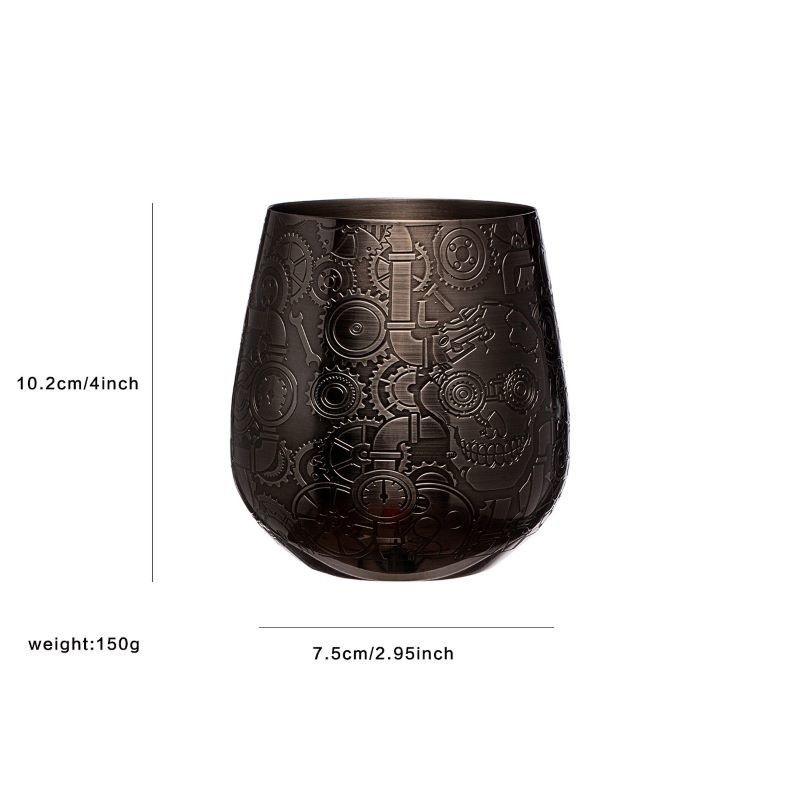 Premium 304 roestvrij staal wijn glas ei-vormige beker Onbreekbare draagbare wijn tumbler