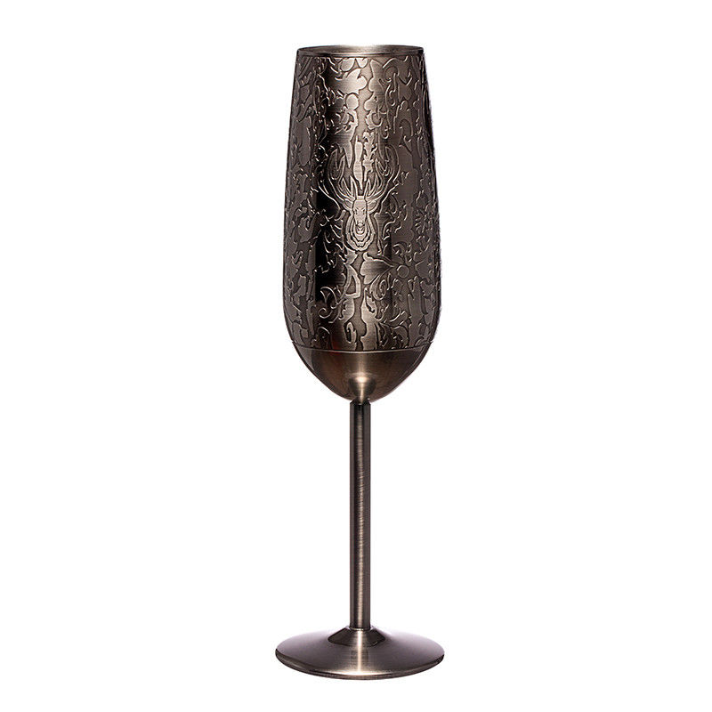 200 ml roestvrij staal champagneglas zwart gekleurd wijnglas voor bar