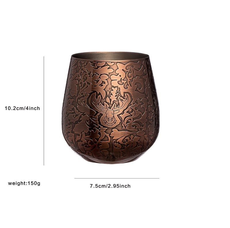 Roestvrij staal wijnglas Stemloze wijnbeker Koper Stag Design