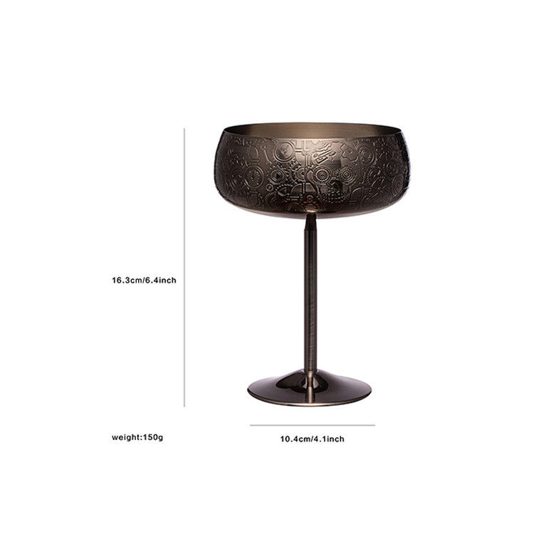 Roestvrij staal Martini wijnglas 14OZ 4,1 * 6,4 inch met brede bodem