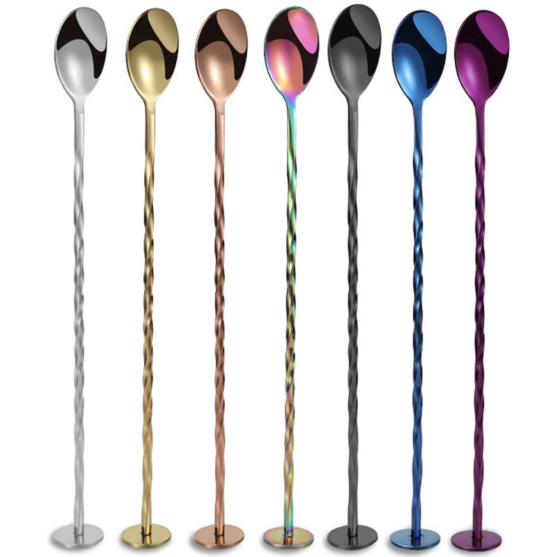 Roestvrij staal 304 Bar Cocktail Roeren Lepel Lang Handle Bar Lepel Voor Barkeeper