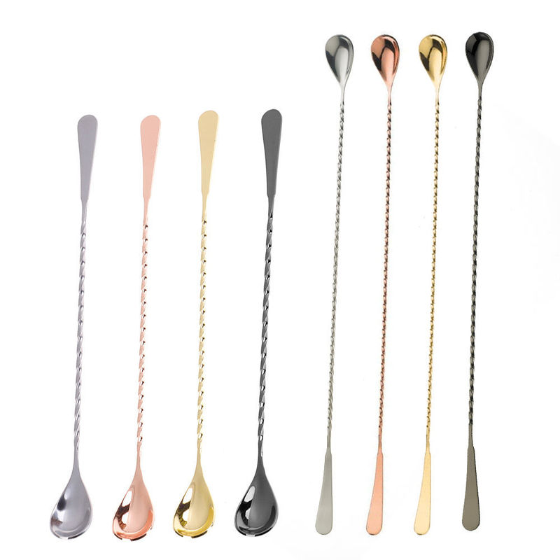 18/8 Roestvrij staal Cocktail Lepel Bar Accessoires Long Handle Bar Lepel Voor Barkeeper