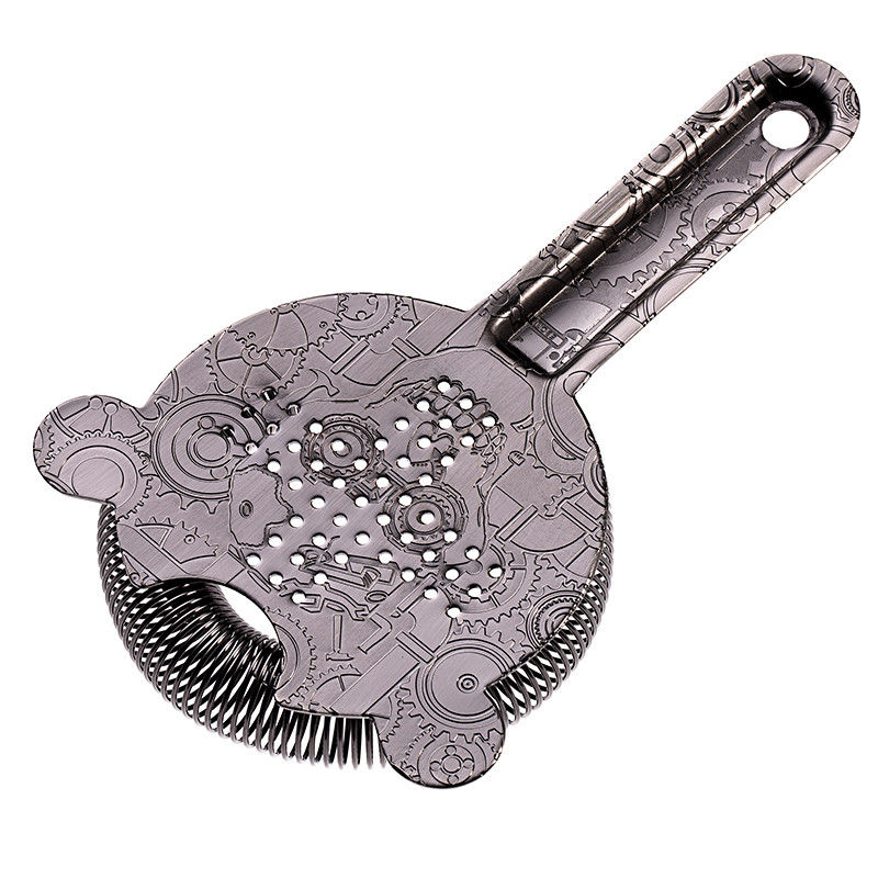 Roestvrij staal Hawthorne strainer voor cocktails Bar strainer cocktail hoge dichtheid lente zwart afwerking
