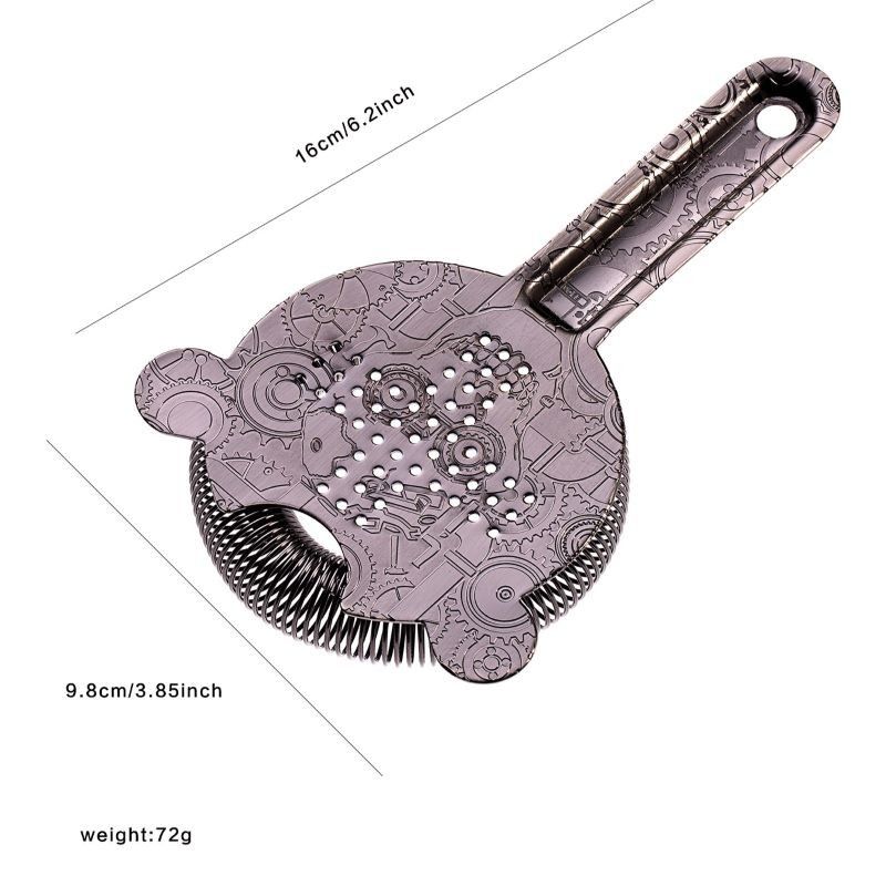 Roestvrij staal Hawthorne strainer voor cocktails Bar strainer cocktail hoge dichtheid lente zwart afwerking