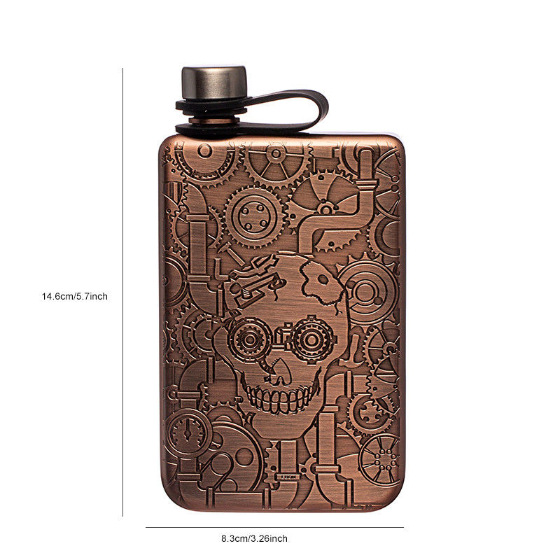 Hipflask voor drank geborsteld koper 7 oz roestvrij staal lekbestendig met trechter geweldig cadeau idee fles