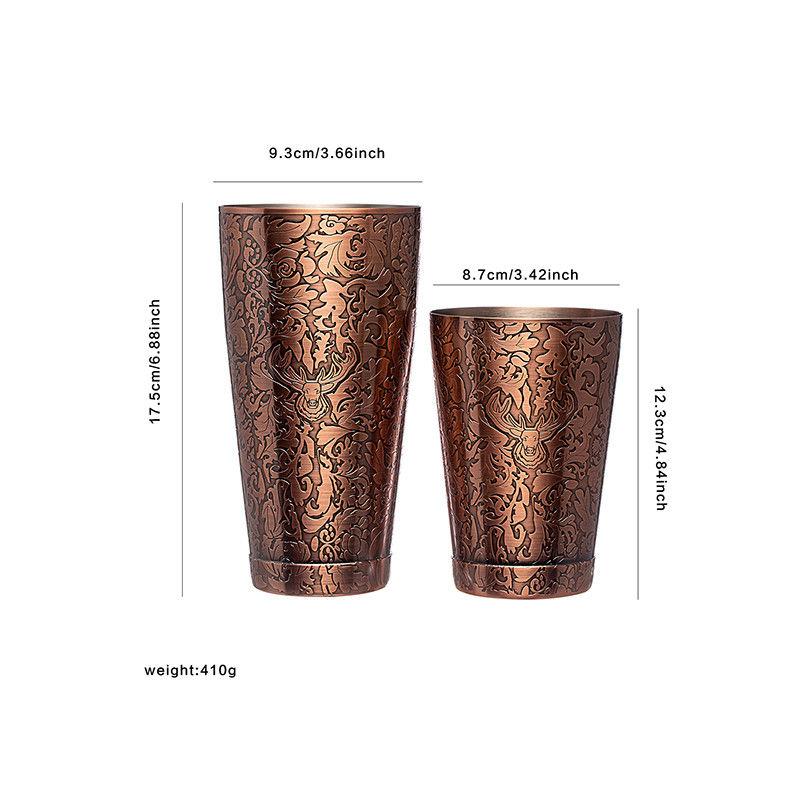 Home Bartending Martini Shaker Set SS304 Gepoetste koper kleur