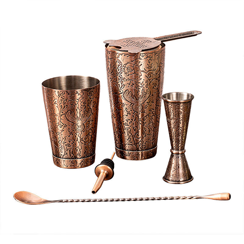 Home Bartending Martini Shaker Set SS304 Gepoetste koper kleur