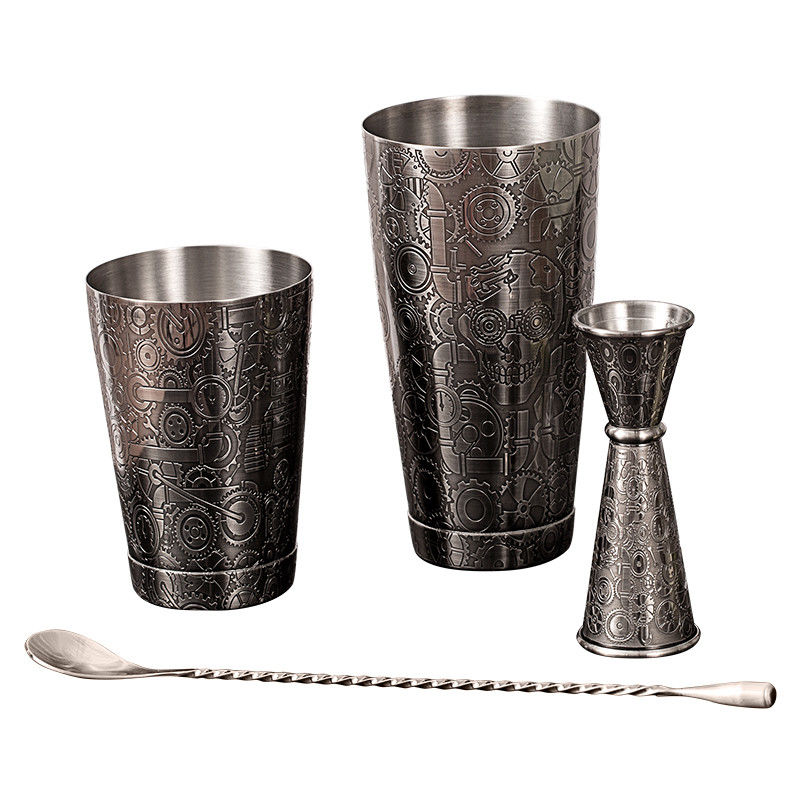 Antieke zwarte cocktailmixer set barman kit cocktailmixer set voor het mengen van drankjes