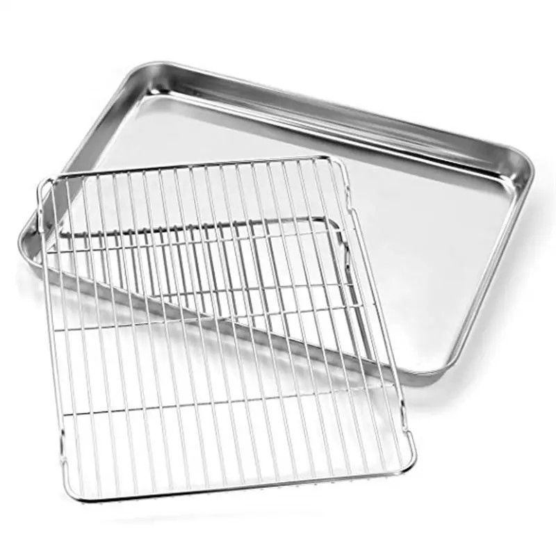 Heavy Duty Oven Baking Tray Nonstick Baking Pan Roestvrij Met Koelrek Set