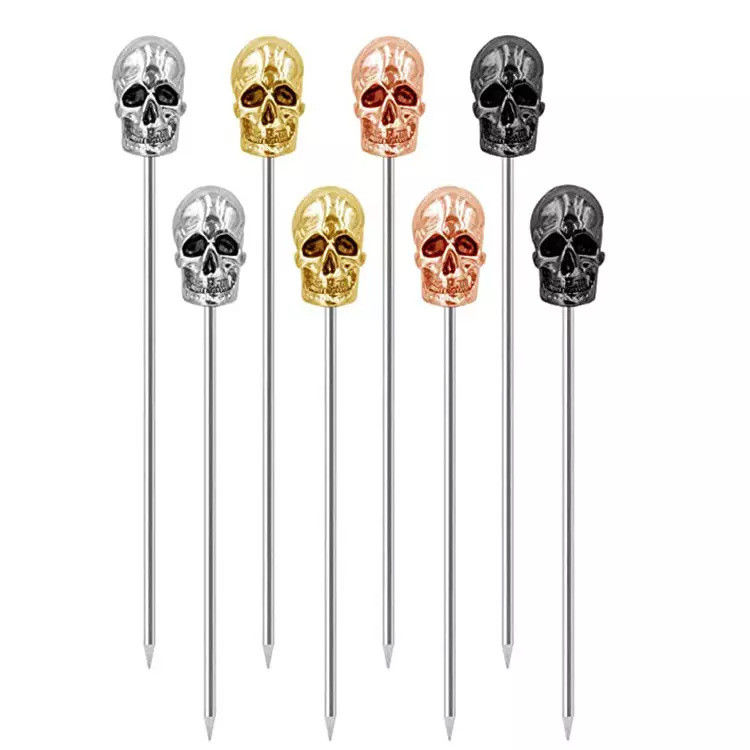Roestvrij staal Fruit Skewer Stick Fork Bar Tools Creative Skeleton Shape Fruit Naald