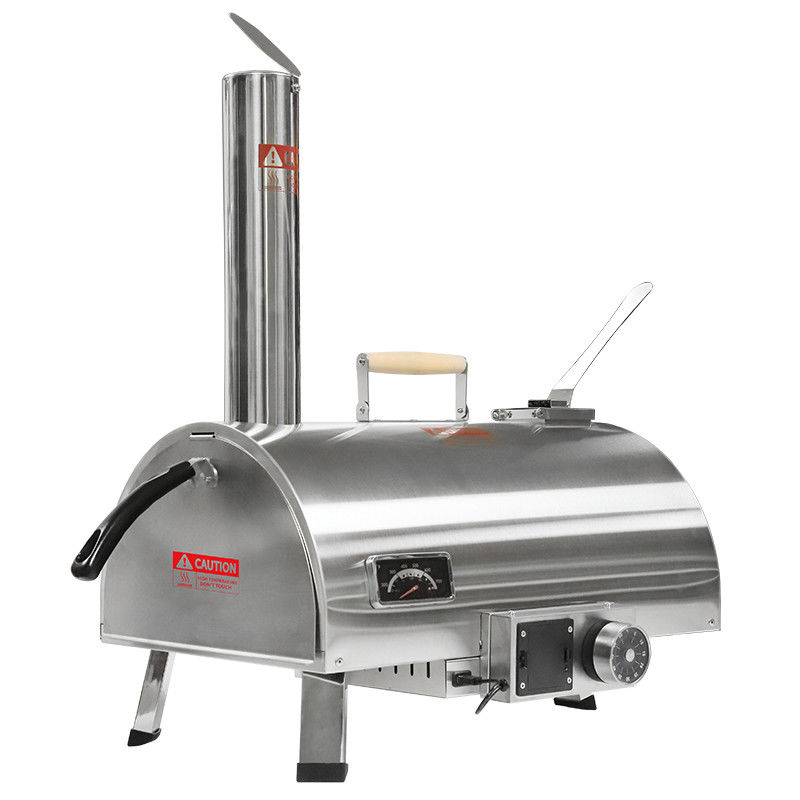 12 inch automatische draaiende openlucht pizzaoven Draagbare houtgebrande pizza grilloven